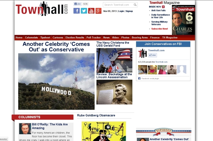 Townhall.com home page